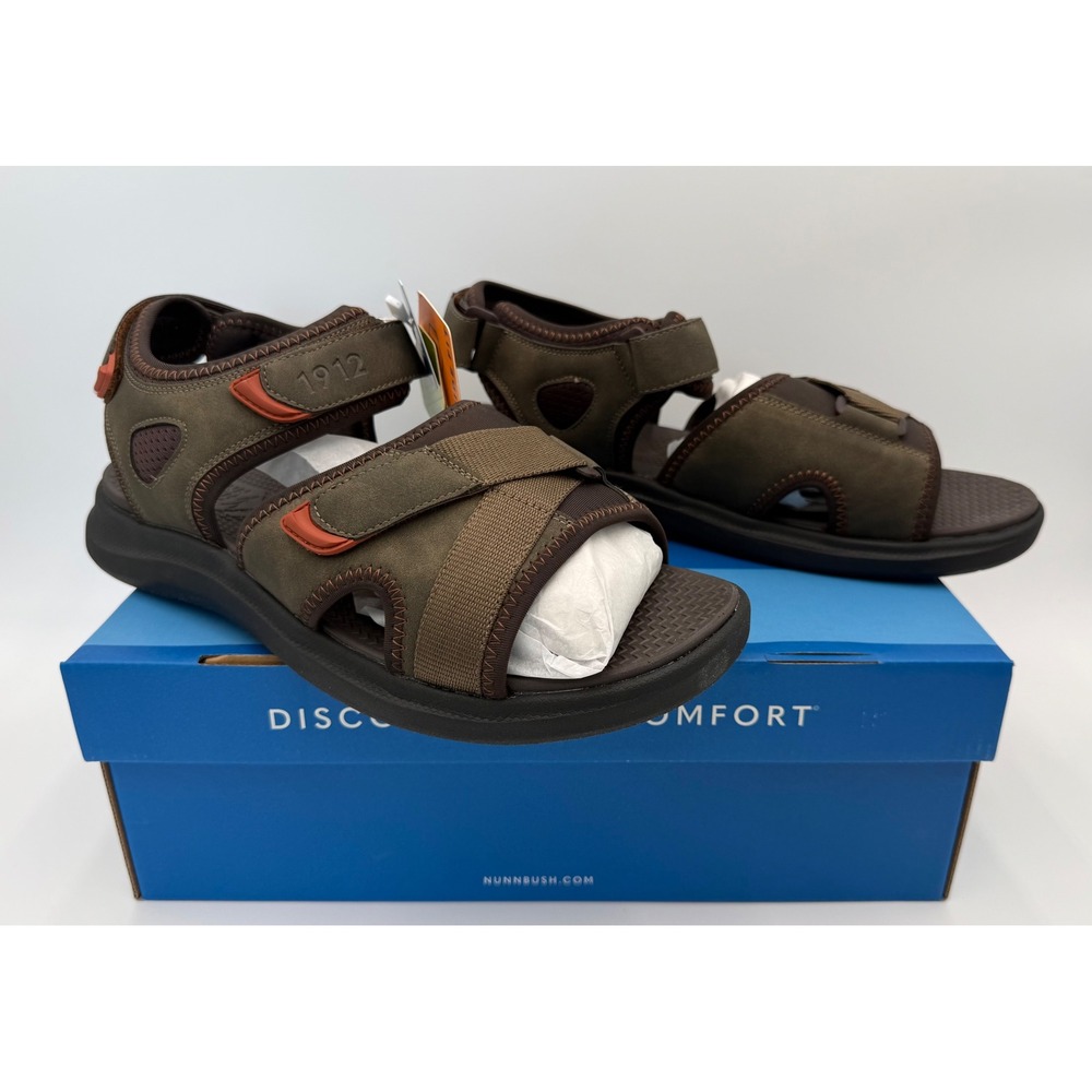 Nunn Bush Rio Vista RSlide Mens 12 W Olive Green Wide Fit‎ Comfort Sandals 85011